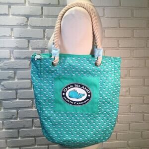 Oak Island North Carolina whale themed tote